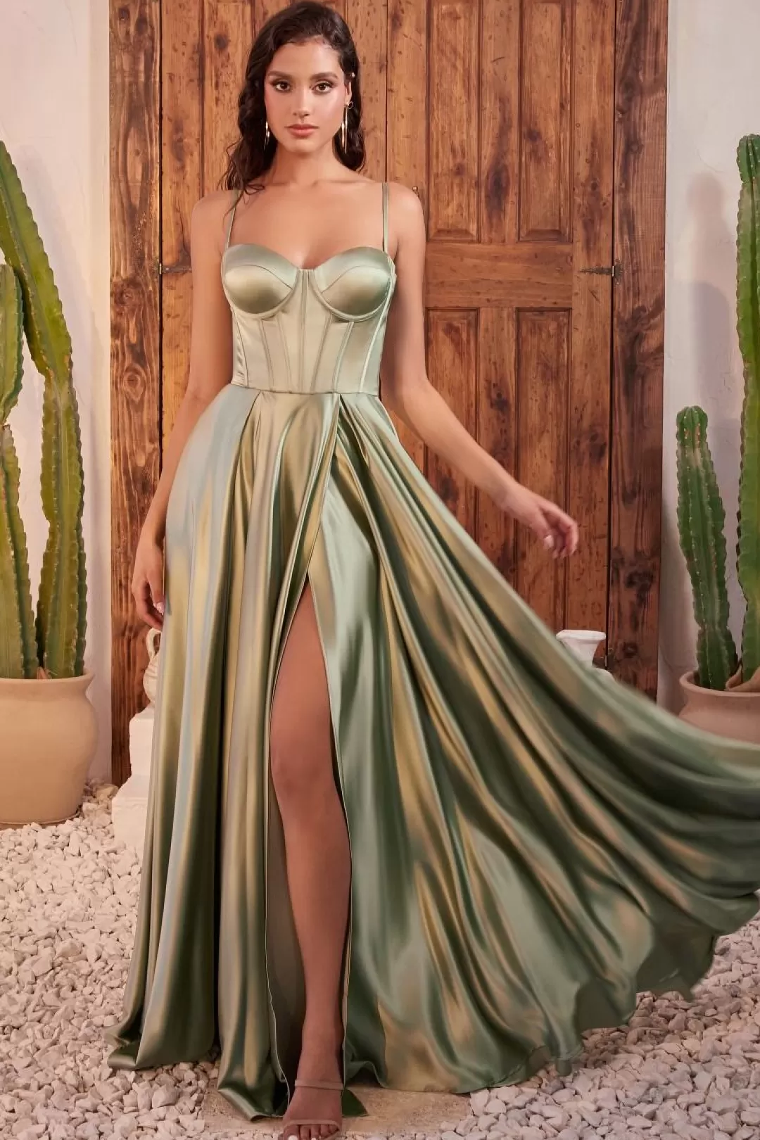 Clearance TP Kjoler La Divine CD337 corsage gallakjole i satin Sort,Grøn,Mauve,Navy,Rød,Sage,Sienna,Støvetblå,Champagne,Lavendel,Vinrød,Lysblå