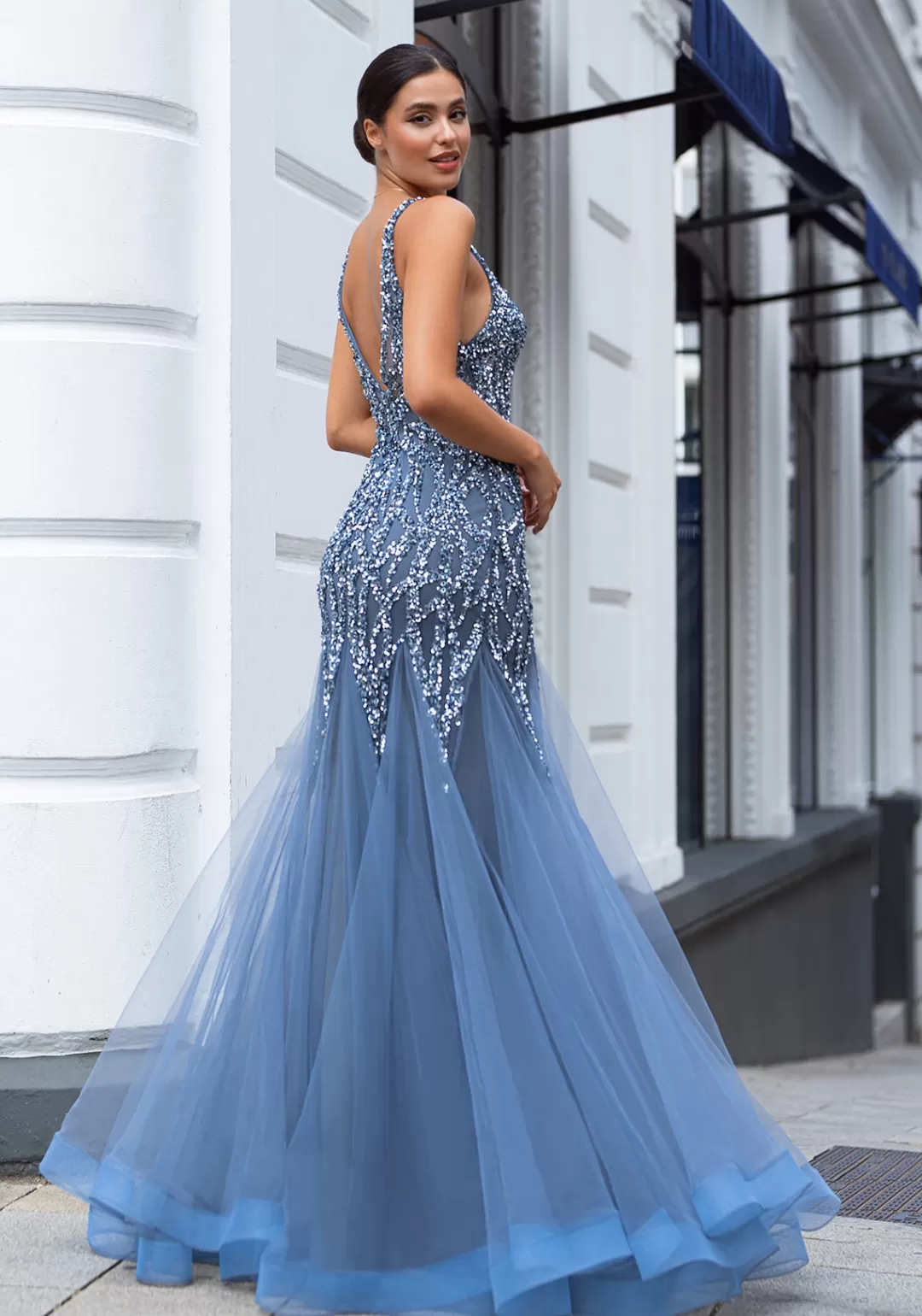 Clearance TP Kjoler Vintageblue Christian Koehlert mermaid gallakjole 0571